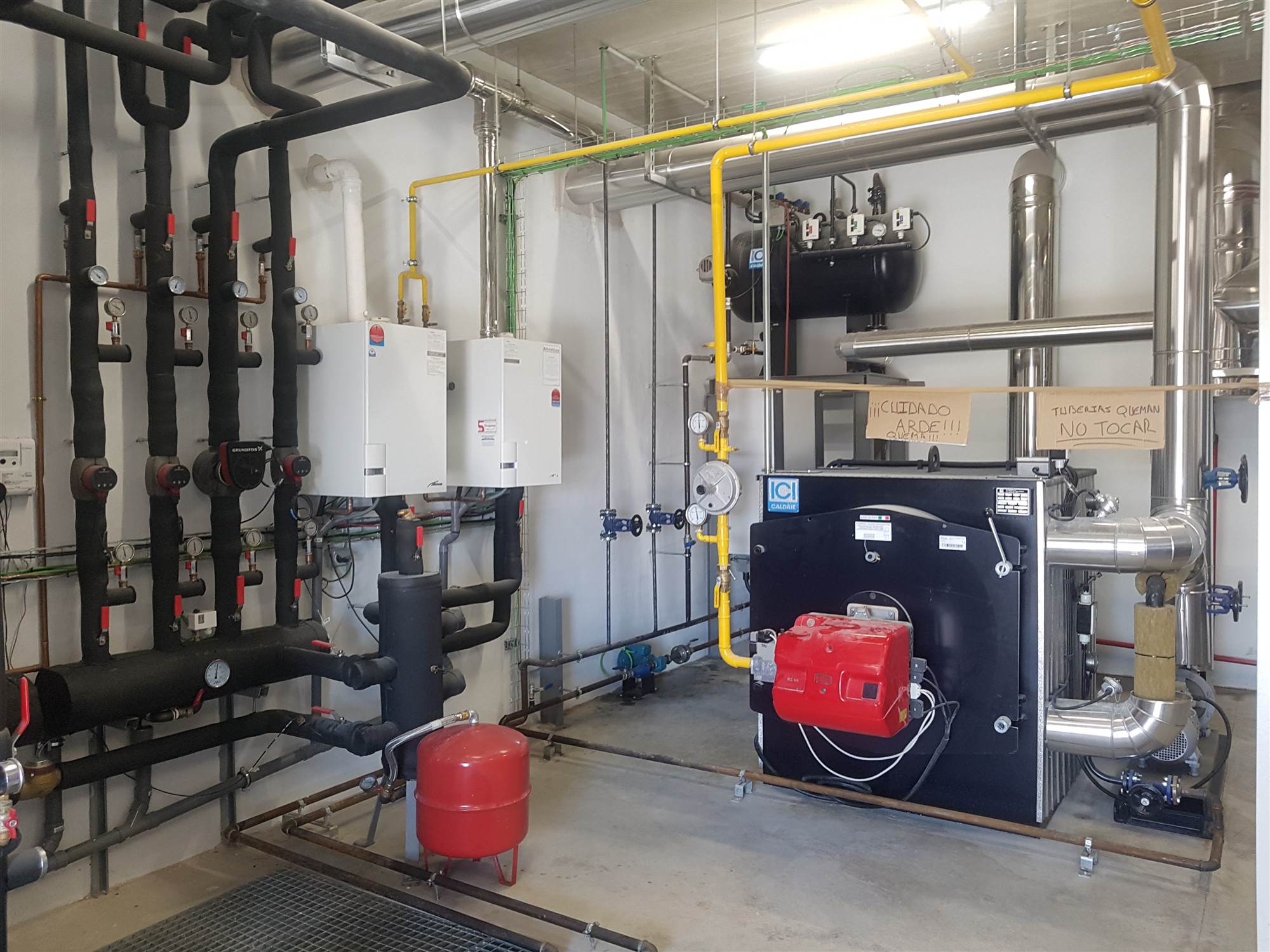 Instalaciones industriales de calefacción en una fábrica